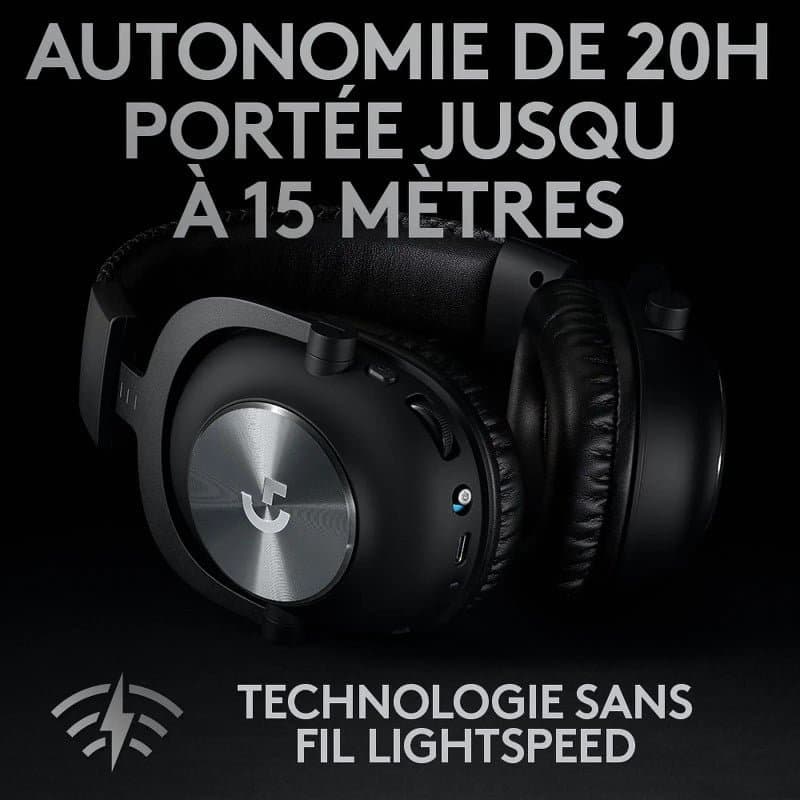 LOGITECH G PRO X WIRELESS LIGHTSPEED GAMING HEADSET Noir - Image 3