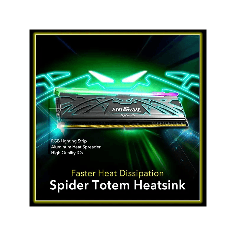 Addlink AddGame Spider X5 RGB 32GB (2x16GB) DDR5 5600MHZ CL40 Mémoire avec Heatsink - Silver | AG16GB56C40X5USX2 - Image 2