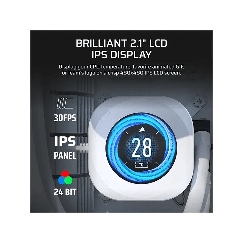 CORSAIR NAUTILUS 240 RS LCD Blanc - Image 3