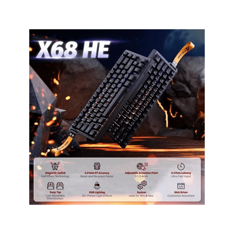 ATTACK SHARK X68 HE Noir (Magnetic Switch) - Image 2