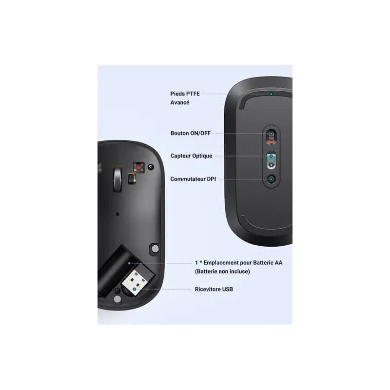 Ugreen Souris sans fil 2,4Ghz/10M Noir (90372) - Image 2