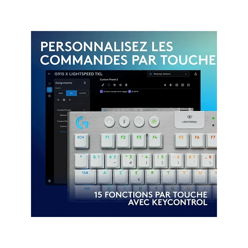 LOGITECH G G915X TKL LIGHTSPEED Blanc (Version Tactile) - Image 4