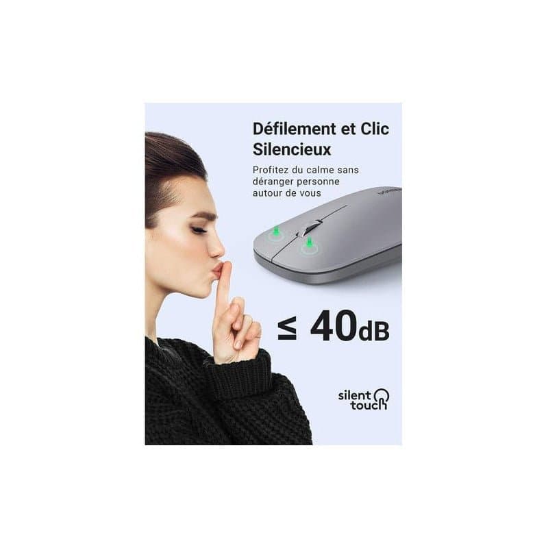 Ugreen Souris sans fil 2,4Ghz/10M GRIS Clair (90373) - Image 6