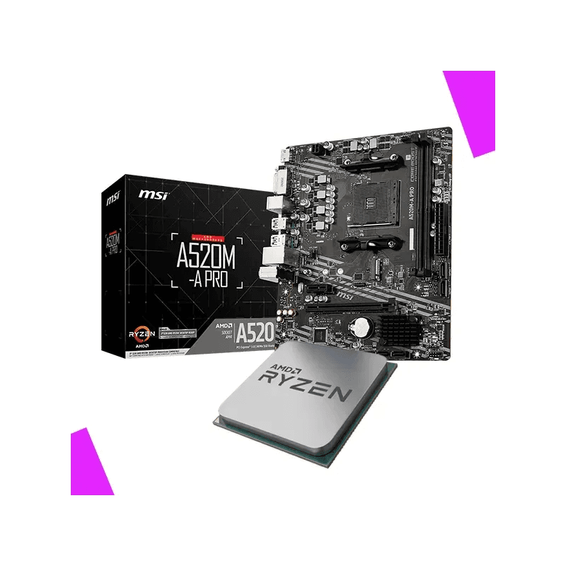 AMD Ryzen 3 3200G (3.6 GHz / 4.0 GHz) Tray + MSI A520M-A PRO - Image 1