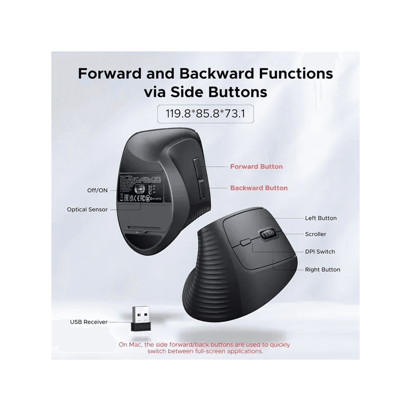 UGREEN SOURIS SANS FIL VERTICAL ERGONOMIQUE M571 (55916) - Image 4