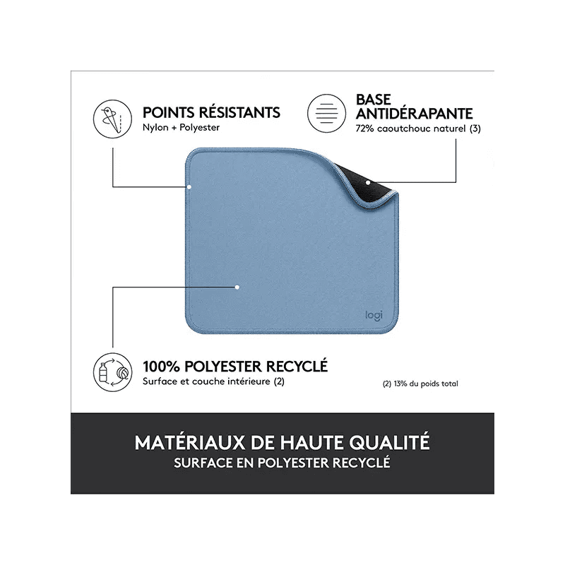 Tapis de souris LOGITECH Série Studio Bleu Gris - Image 4