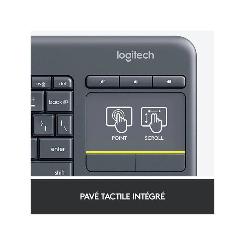 Logitech Wireless Touch Keyboard K400 Plus (Noir) - Image 2