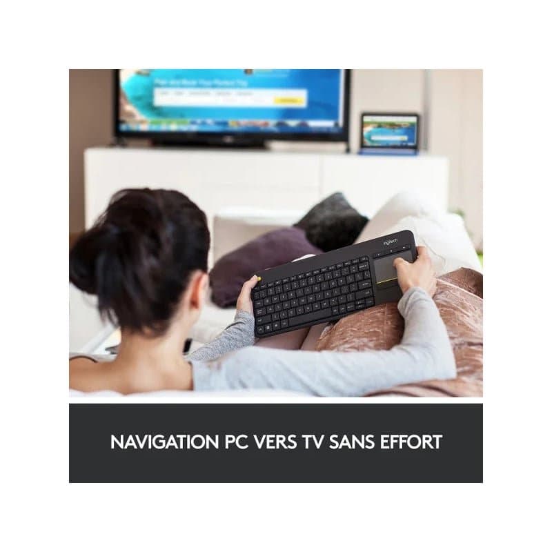 Logitech Wireless Touch Keyboard K400 Plus (Noir) - Image 3