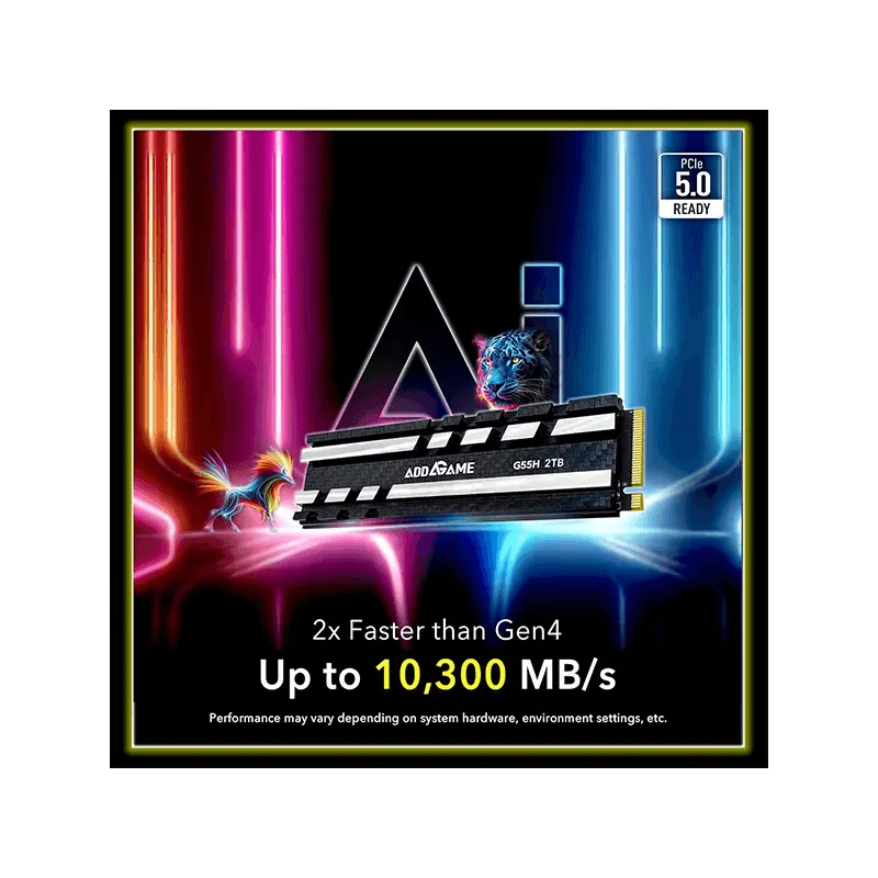 Addlink G55H 2TB SSD M.2 2280 PCIe GEN5X4 NVMe Avec Heatsink | ad2TBG55HM2P - Image 4